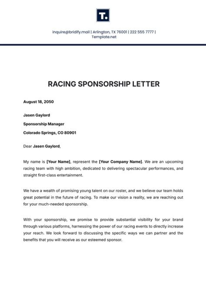 Can a business sponsor a race team?