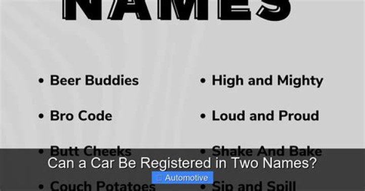 Can a car be in two names?