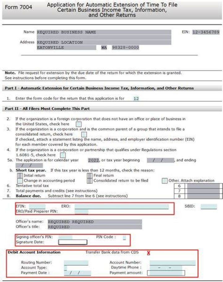 Can form 7004 be filed electronically?