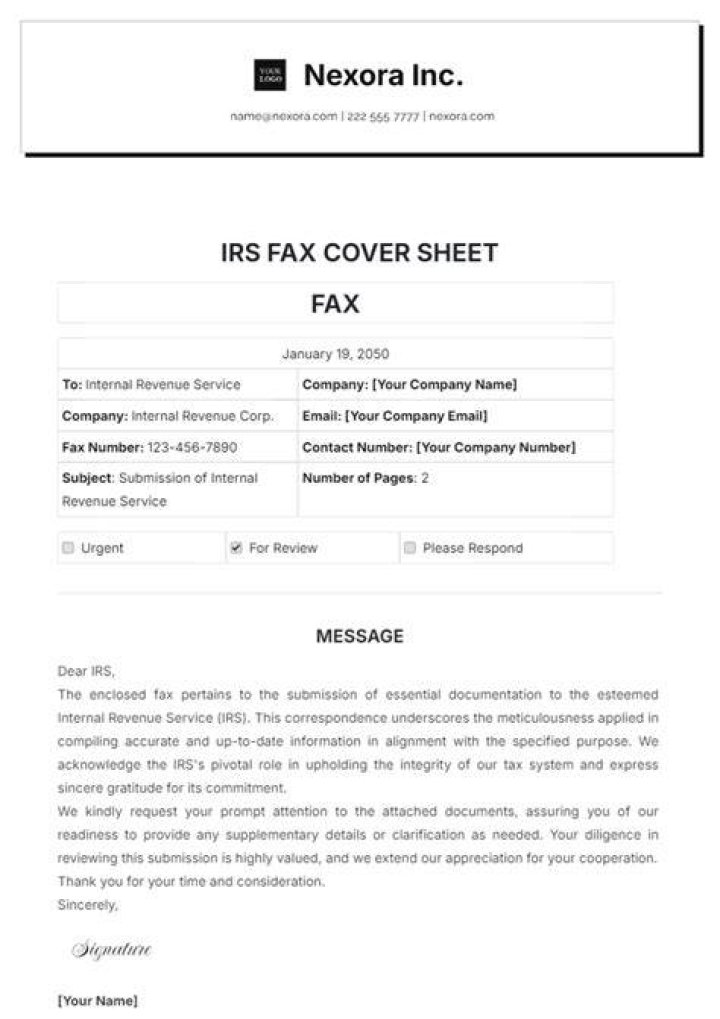 Can forms be faxed to the IRS?