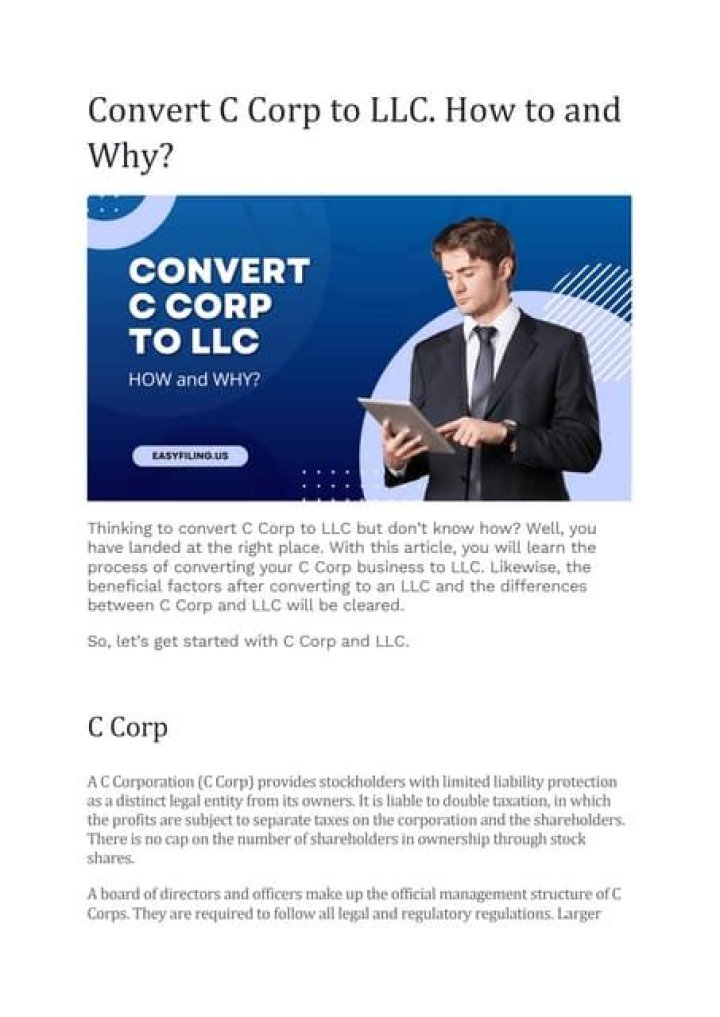 Can I convert my C Corp to an LLC?