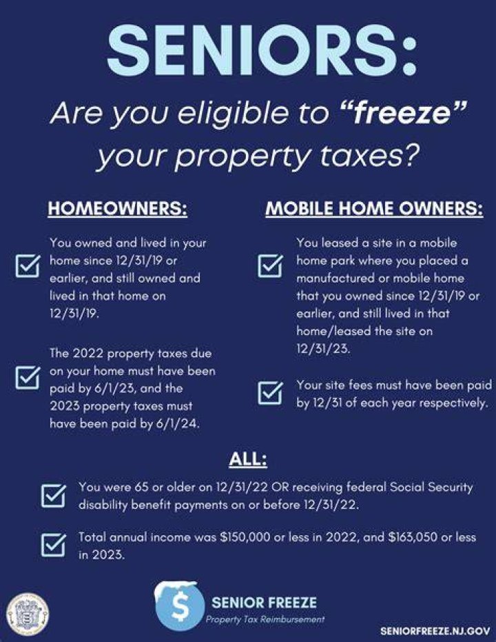 Can senior freeze property taxes in NJ?