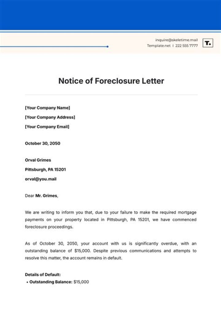 Can the bank foreclose without notification?