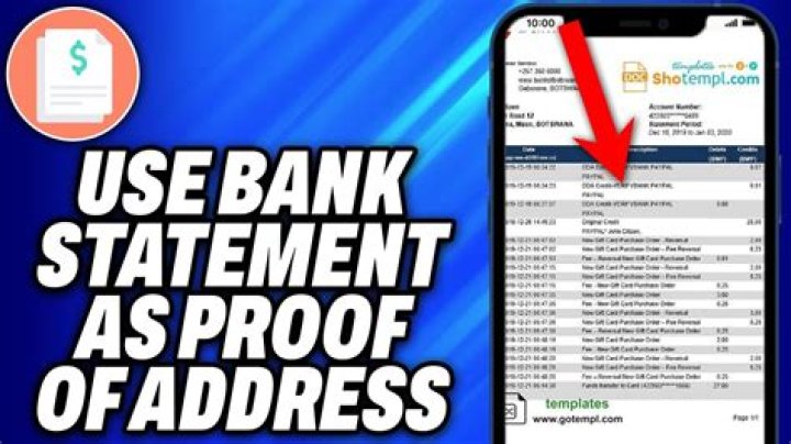 Can you use a bank statement as proof of identity?