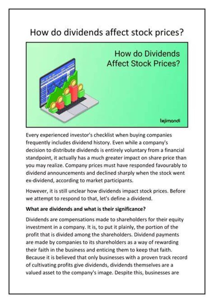 Do dividends affect price appreciation?