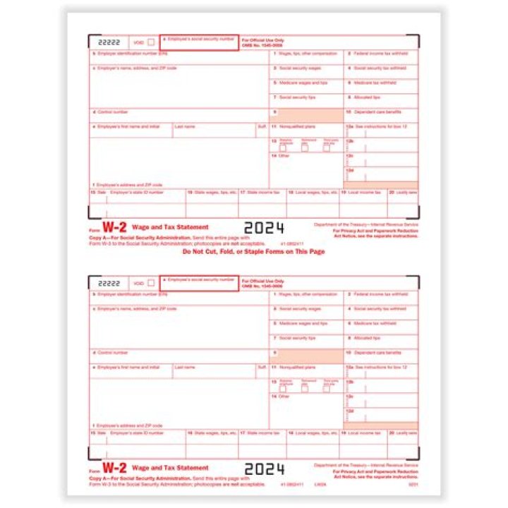Does Copy A of W-2 have to be red?