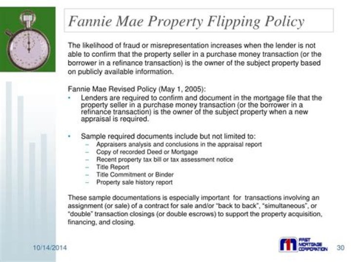 Does Fannie Mae have property flipping guidelines?