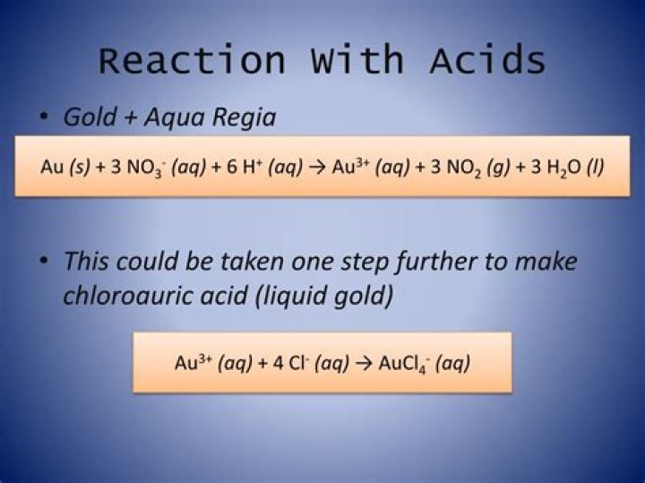 Does gold react to acid?