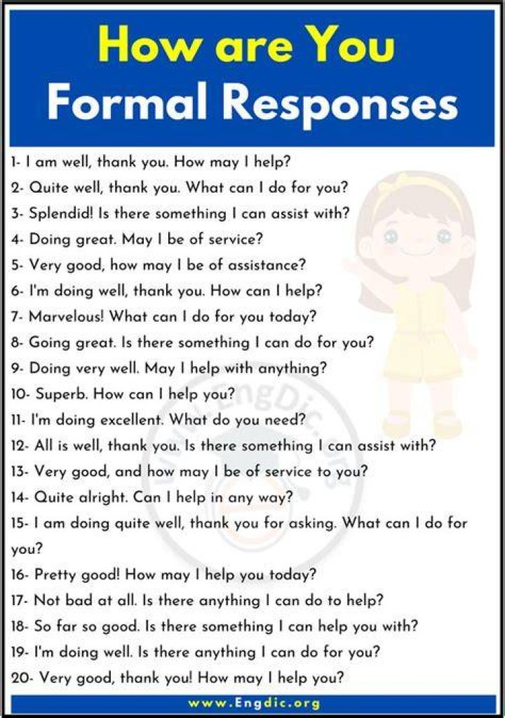 How are you doing Reply formal?