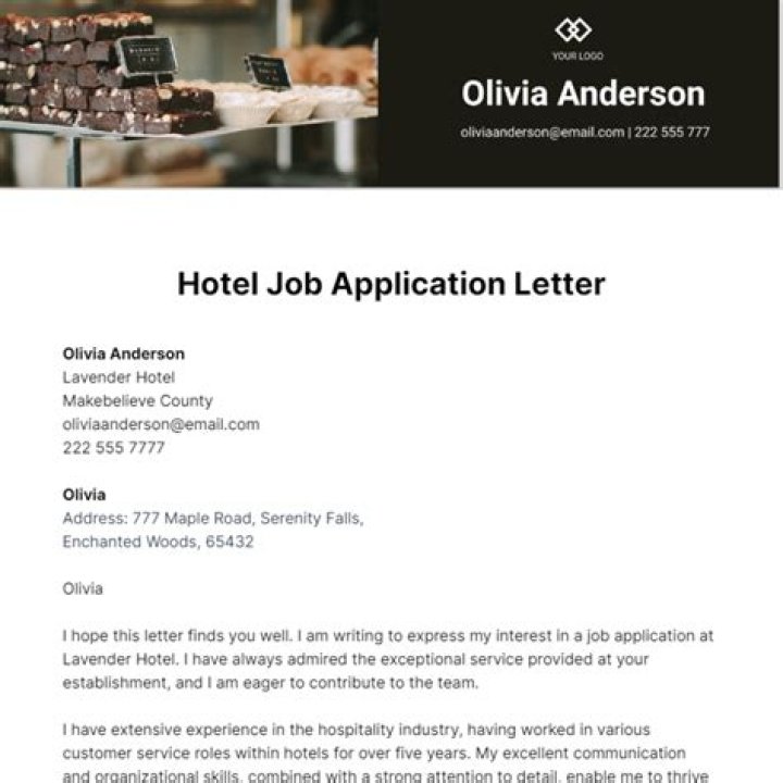 How can I write an application letter for a hotel job?