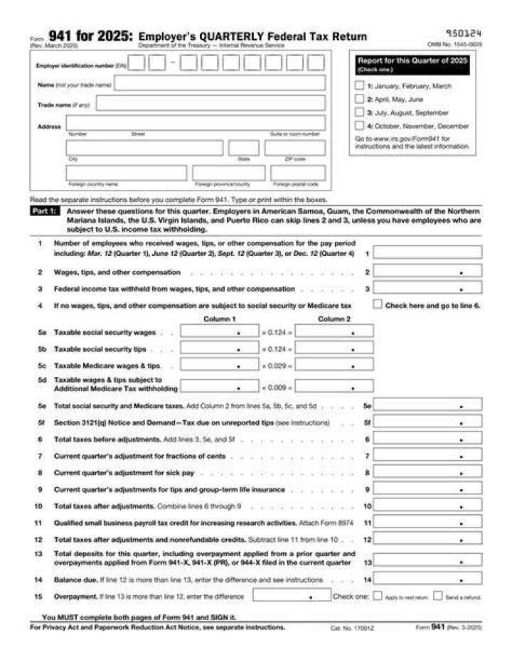 How do I calculate my 941 tax form?