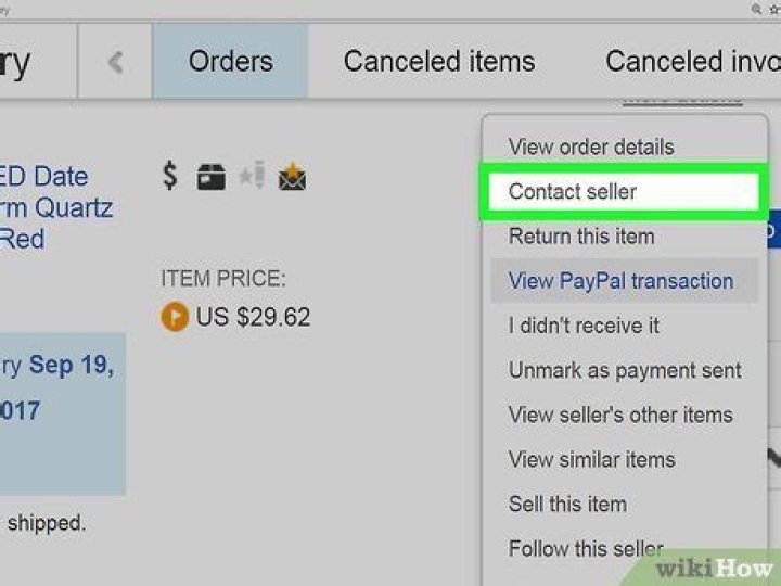 How do I contact eBay seller after purchase?