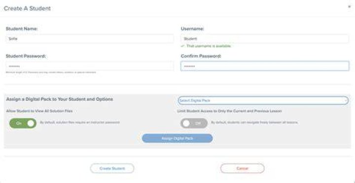 How do I create a student assignment?