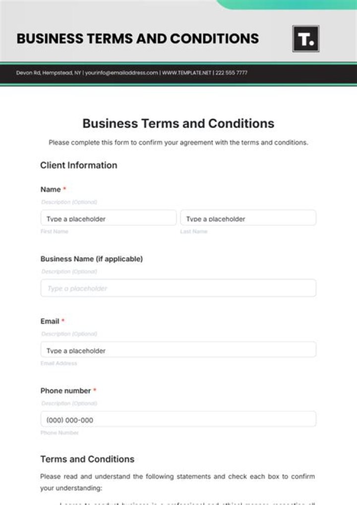 How do I create a terms and conditions page?