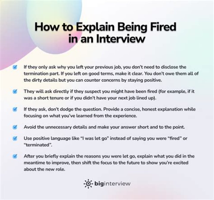 How do I explain being fired for no reason?