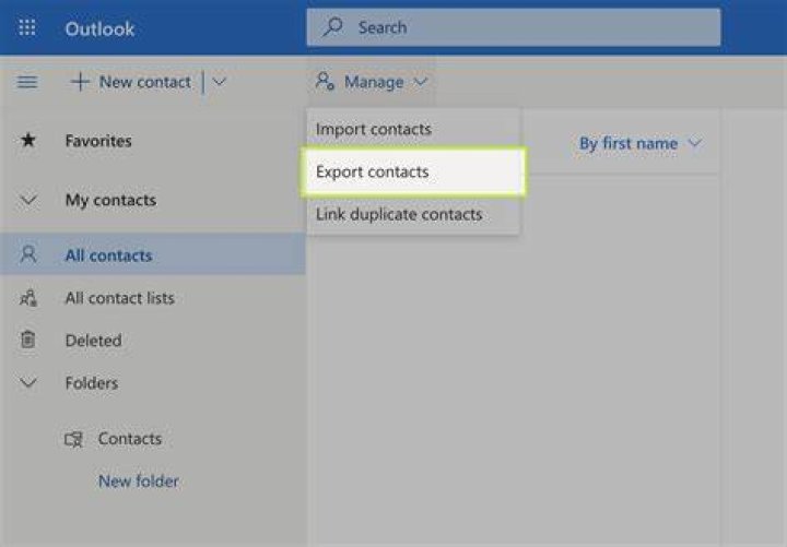 How do I export my Outlook Web contact list?