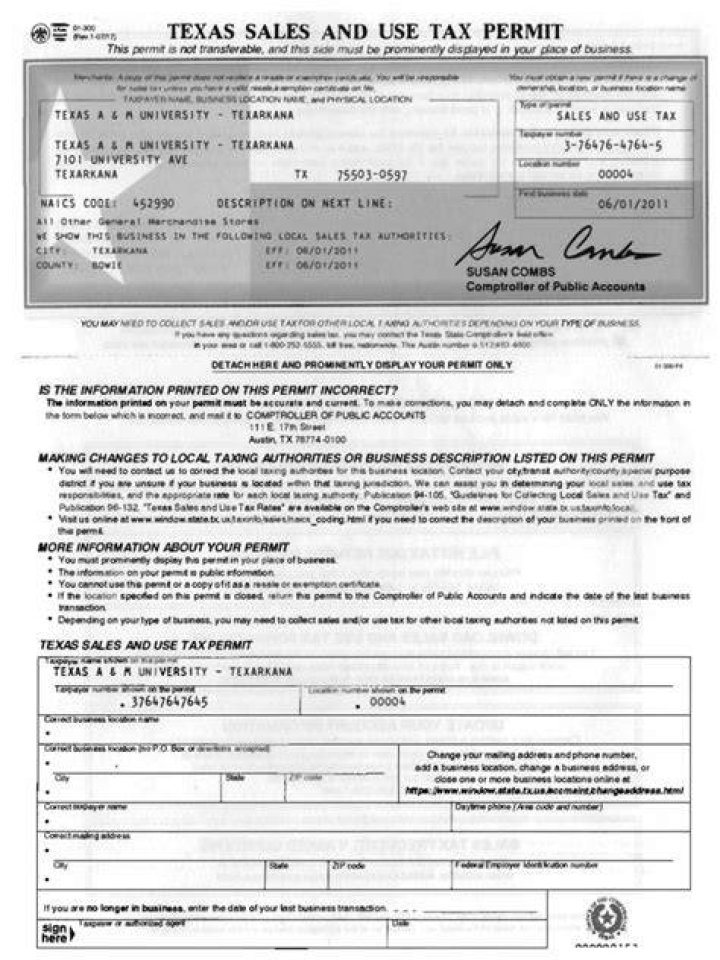 How do I get a copy of my Texas sales and use tax permit?
