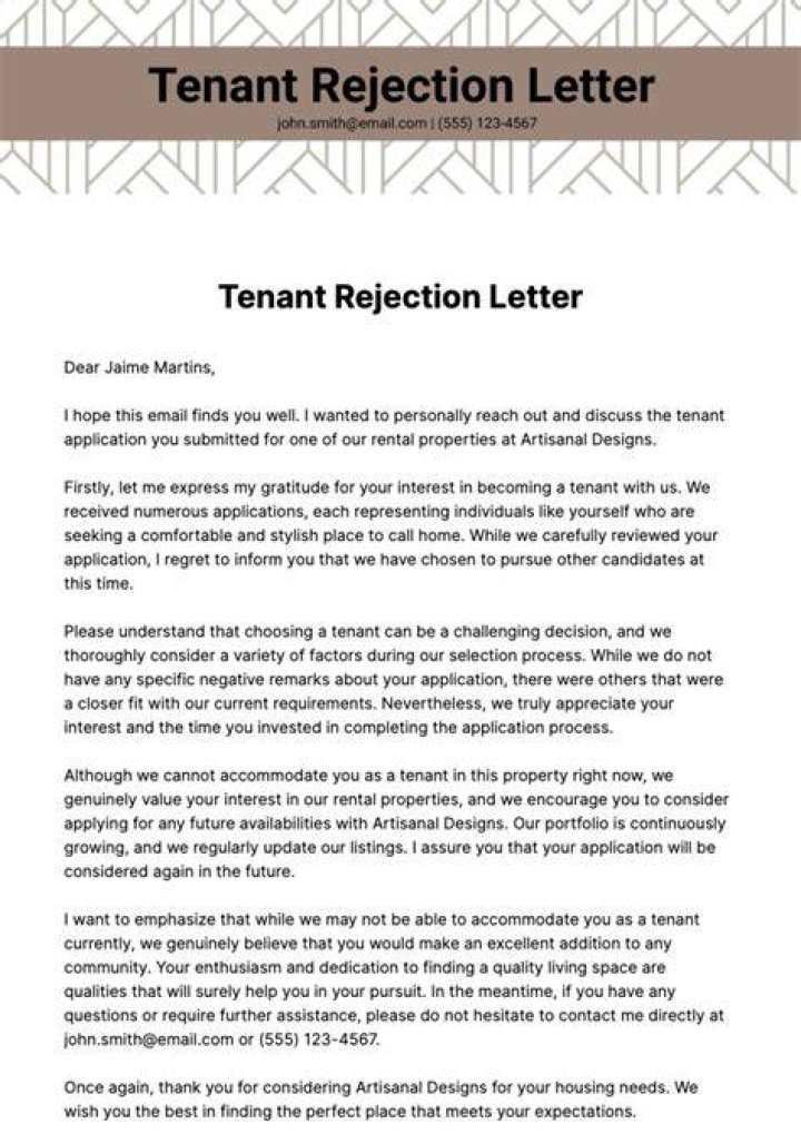 How do I refuse a tenant application?