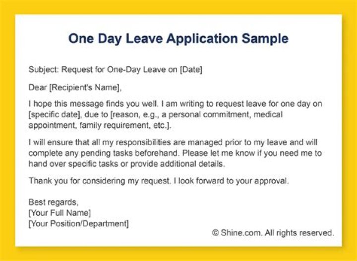 How do I write a day leave application in office?
