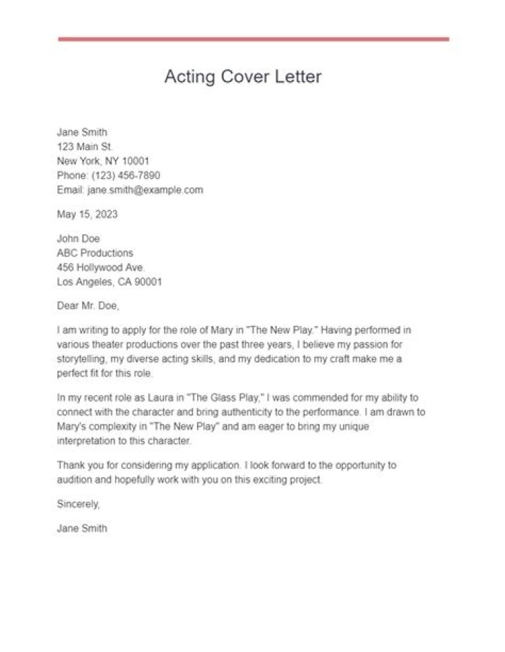 How do I write an acting application?