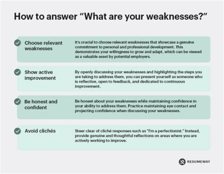 How do you answer the top 3 weaknesses?