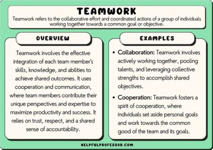 How do you demonstrate the ability to work as a team?