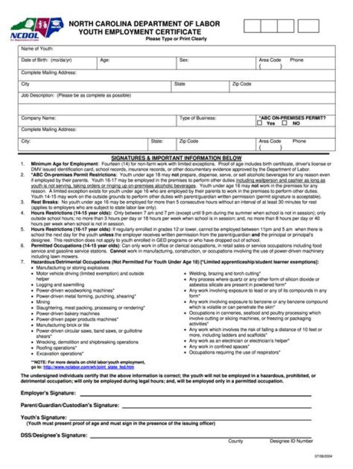 How do you get a workers permit in NC?