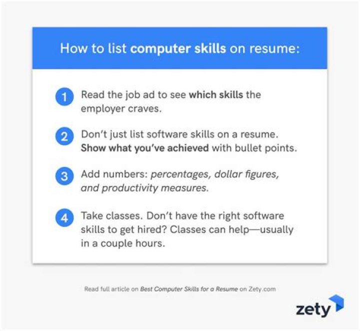 How do you list computer skills on an application?