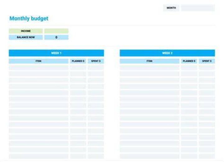 How do you make a detailed monthly budget?