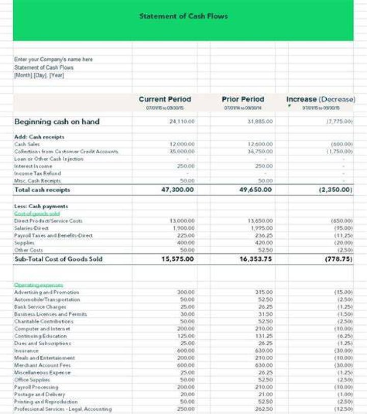 How do you prepare a cash statement?