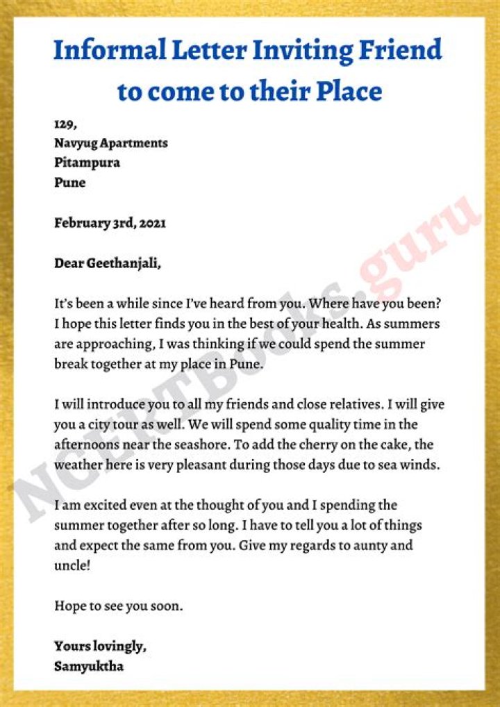 How do you start an informal letter?