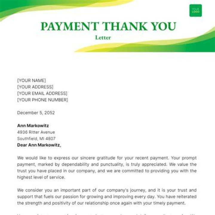How do you thank for an extra payment?