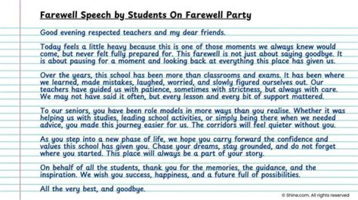 How do you write a farewell speech for graduation?