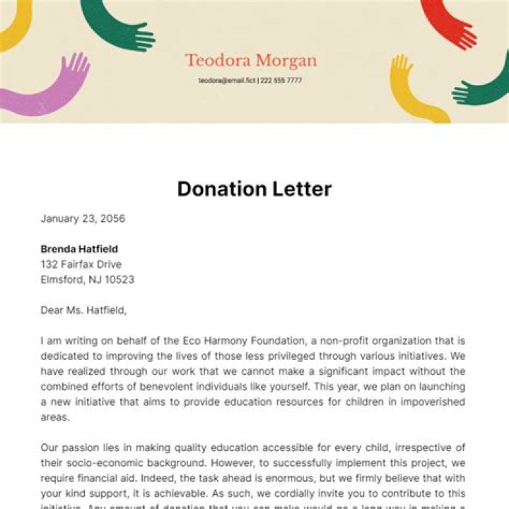 How do you write a letter asking for donations to charity?