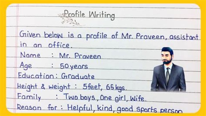 How do you write a profile about yourself example?