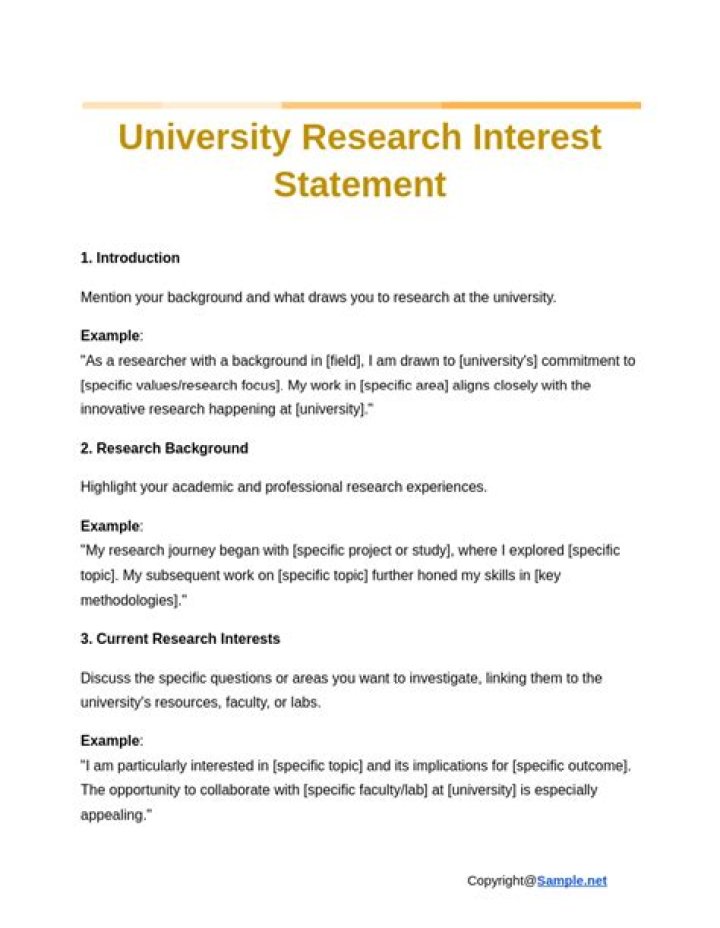 How do you write a research interest sample?