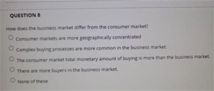 How does the consumer market differ from the business market quizlet?
