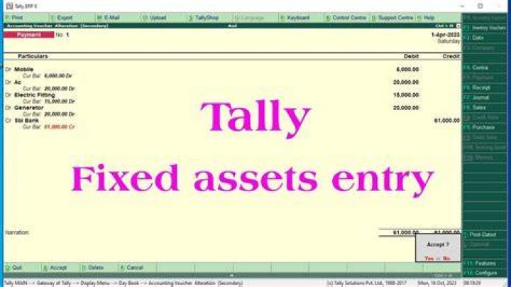 How fixed assets are written in Tally?