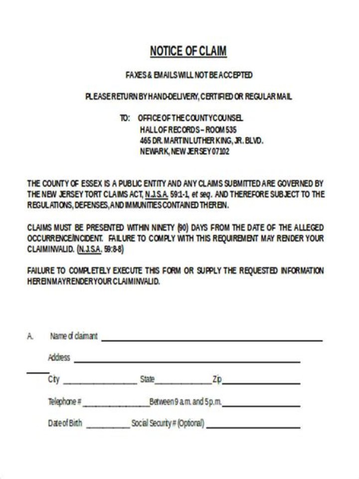 How many days is required to give a carrier a notice of claim?