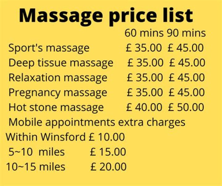 How much do massages cost on average?