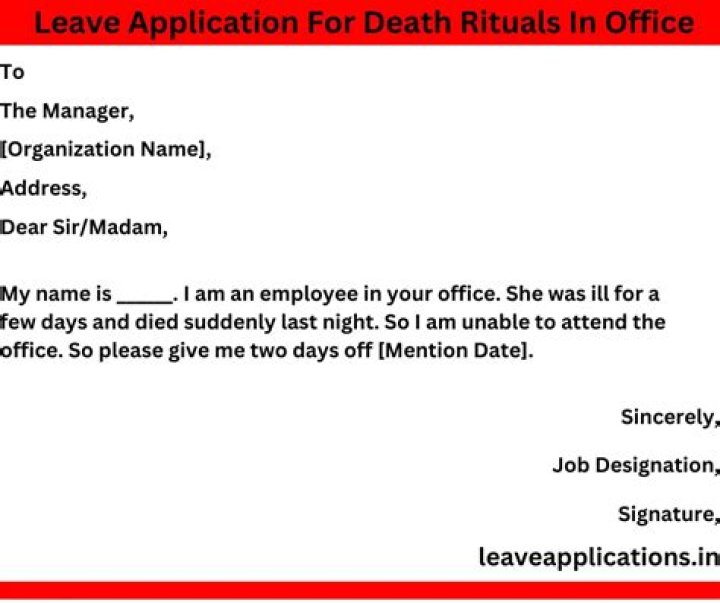 How to leave application on uncle death for office?