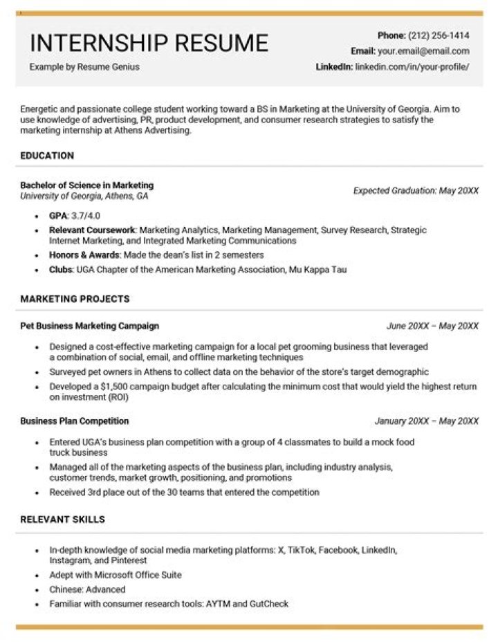 How would you describe your internship experience?