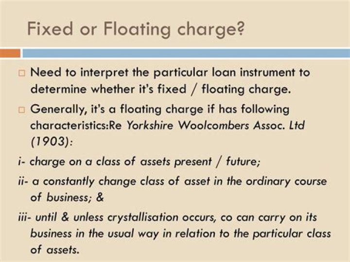 Is a debenture a fixed or floating charge?