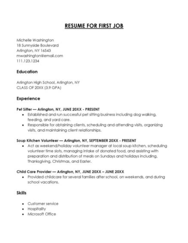 Is a resume necessary for a first job?