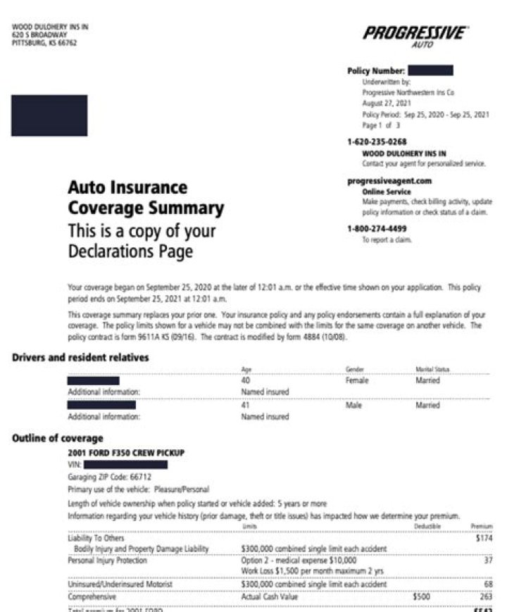 Is insurance declaration page same as binder?