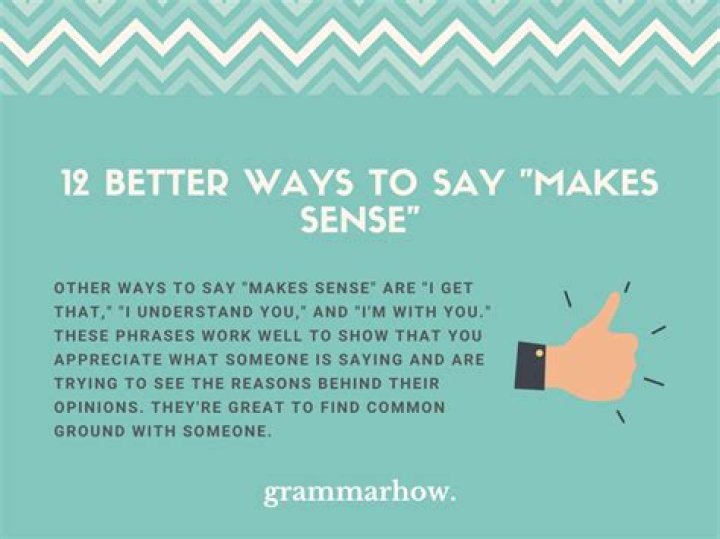 Is it correct to say makes sense?