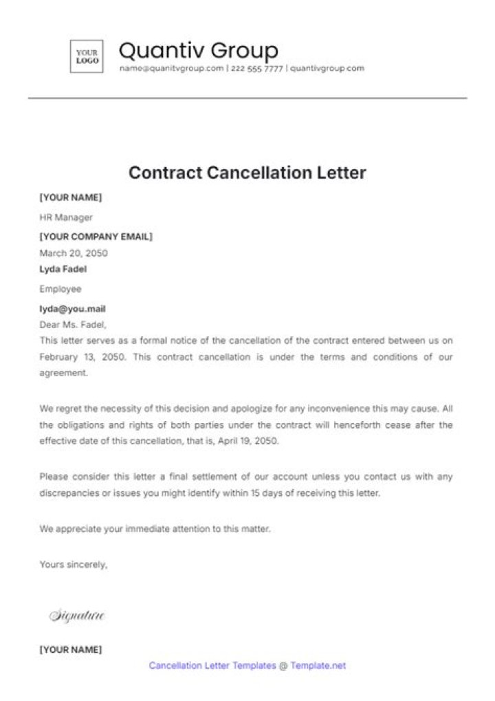 Is nothing but cancellation of contract?