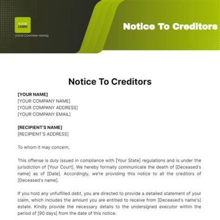 Is Notice to creditors mandatory?