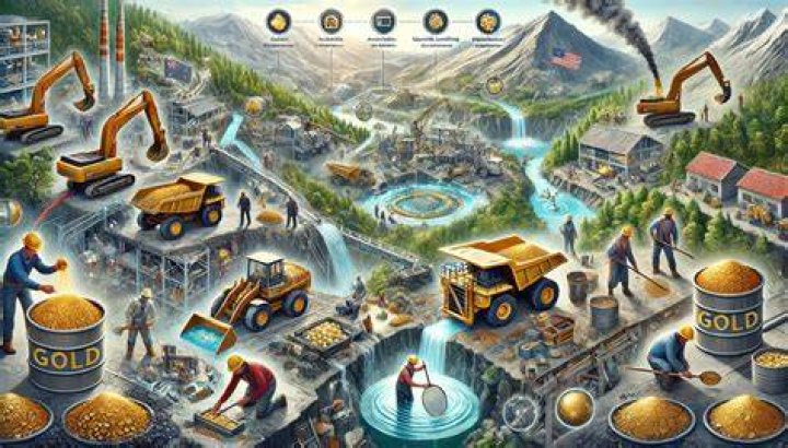 What are 3 methods of gold mining?