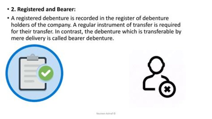 What are bearer and registered debentures?